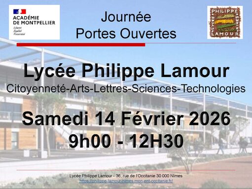 Affiche Journée Portes ouvertes 2026 Philippe Lamour